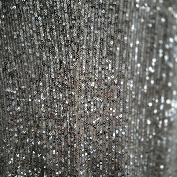 NWT R&M Richards Shimmering Silver Sequin Gown Size 14 - Picture 6 of 9